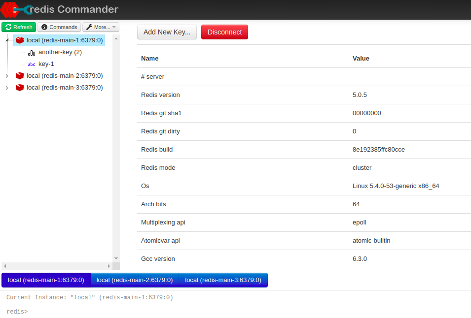 Redis Commander preview